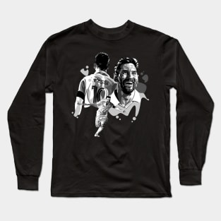 Lionel Messi Pop art Grayscale Long Sleeve T-Shirt